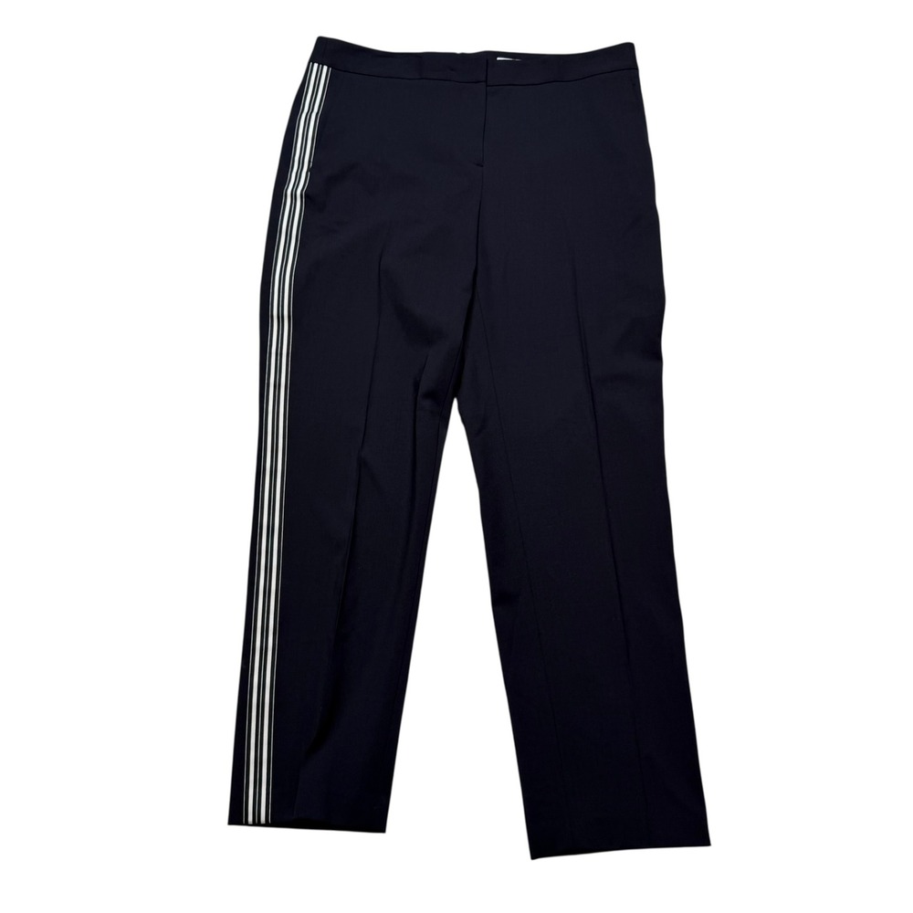 NORDSTROM SIGNATURE Navy Blue Striped Trousers Pants Side Stripe Women's Size 8